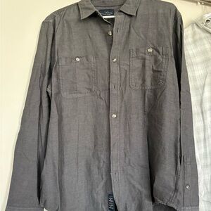 Lucky Brand Men's Button-Up Shirt in Charcoal Gray